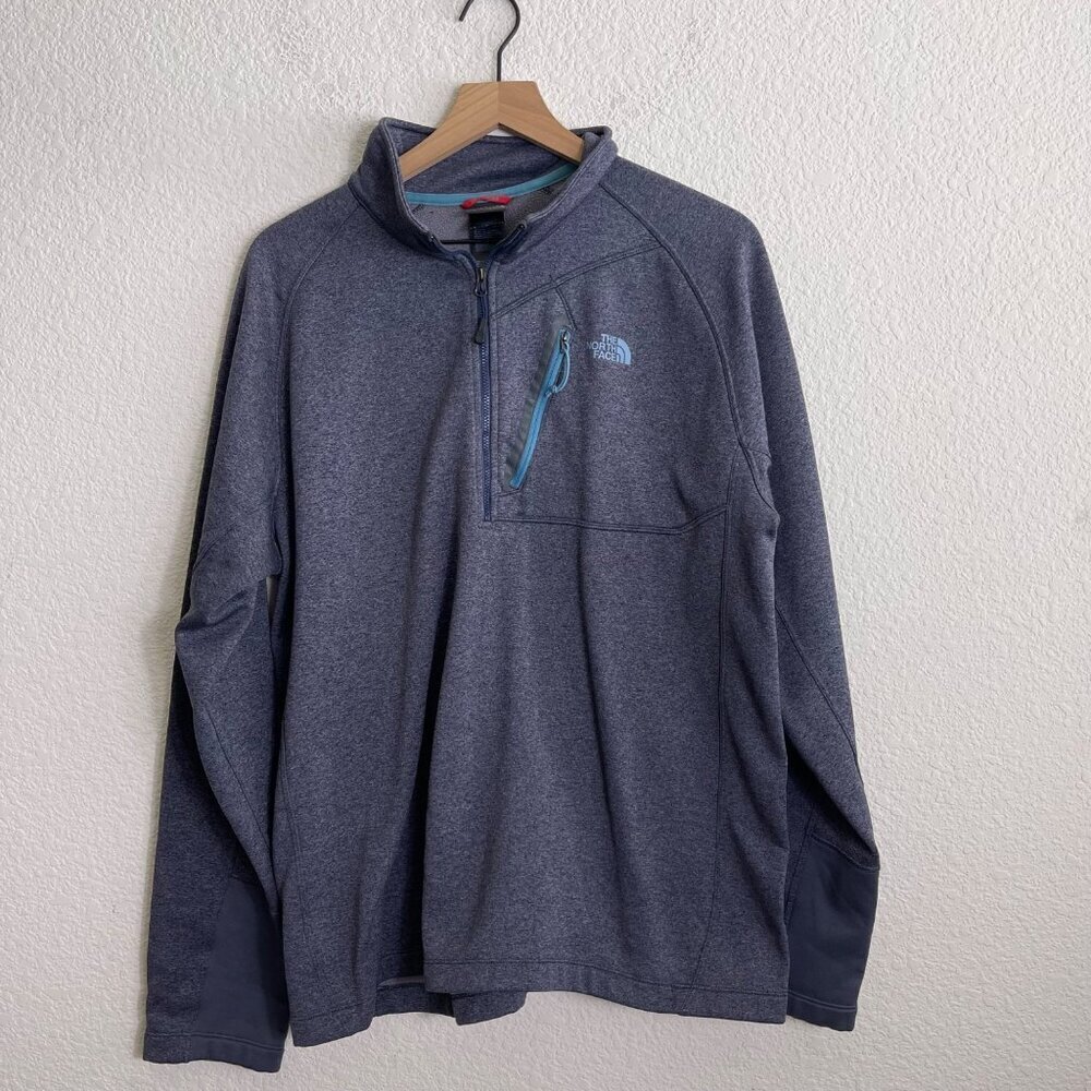 The North Face Mens 1/4 Zip Pullover Fleece Jacket Heather Gray Size M - Picture 2 of 7